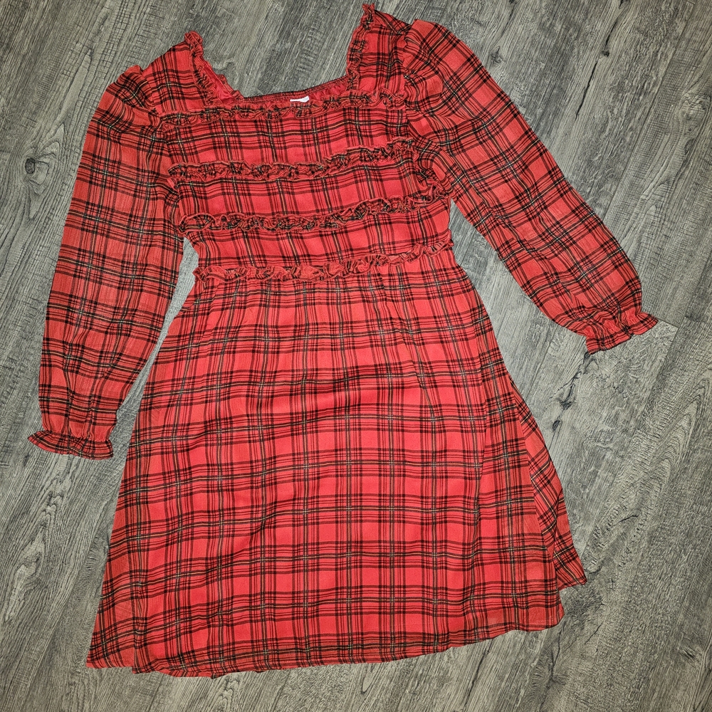 Wonder Nation Kids Red Checkered Formal Dress